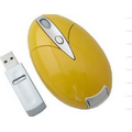 Yellow Plastic Wireless Computer Mouse (3.46"x2.08"x1.18")